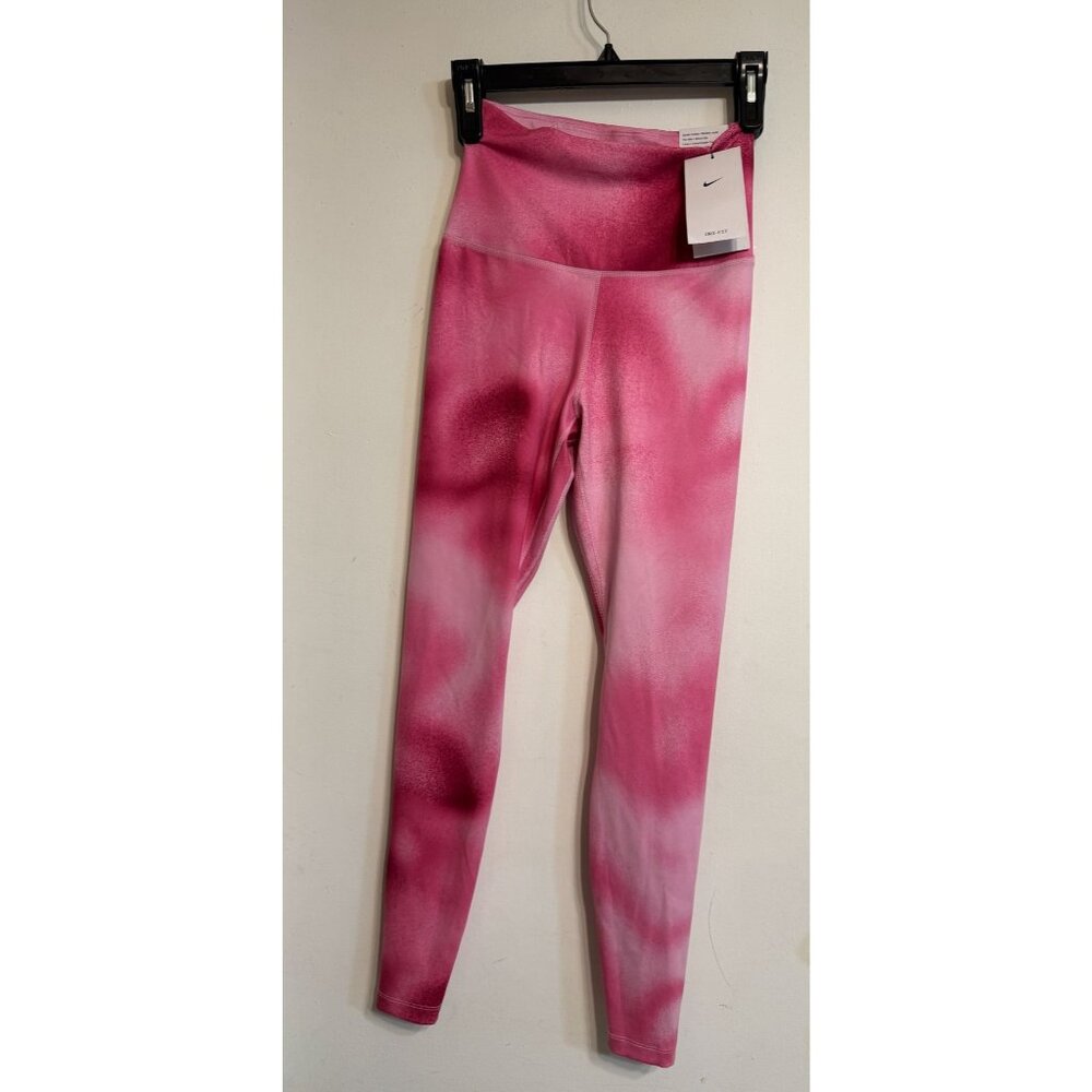 Nike One Dri-FIT Womens High-Rise Full-Length Leggings Pink Tie-Dye Print XS